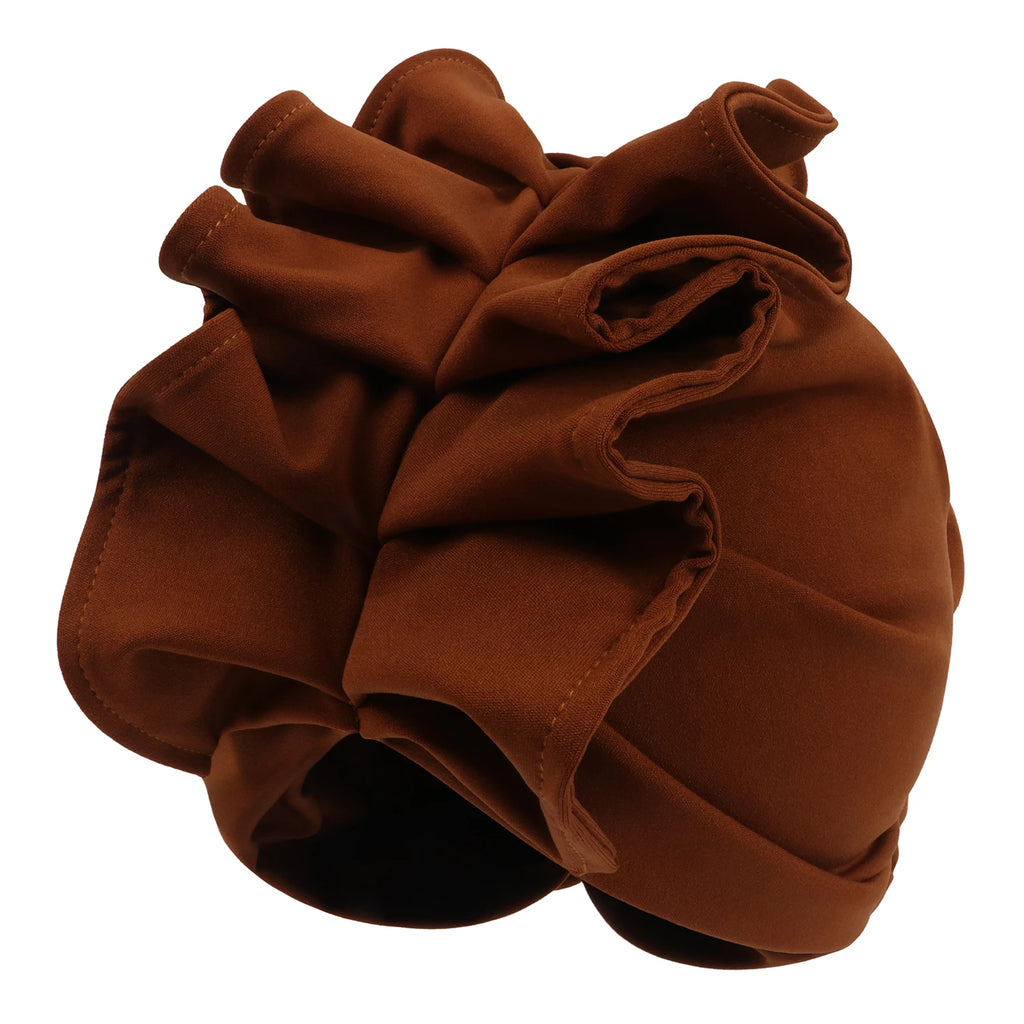 Ruffled Turban Cap for Women