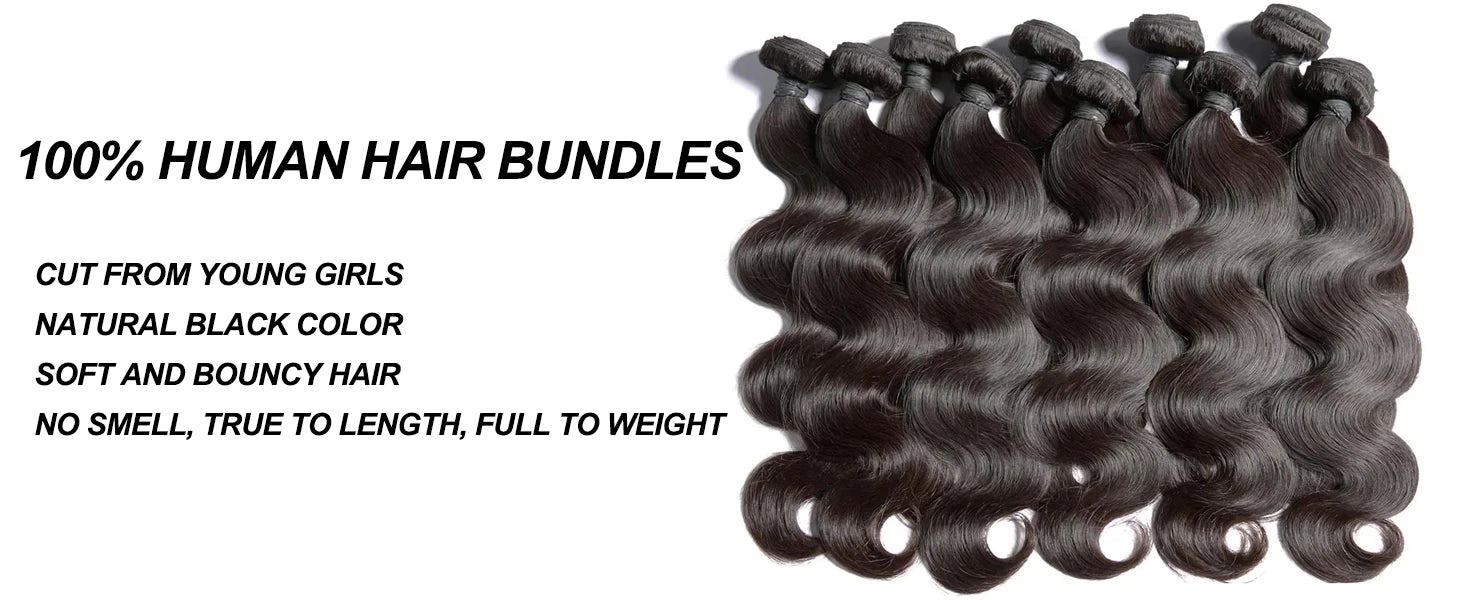 Human Hair Unprocessed Brazilian Virgin Hair Bundles Weave Extensions