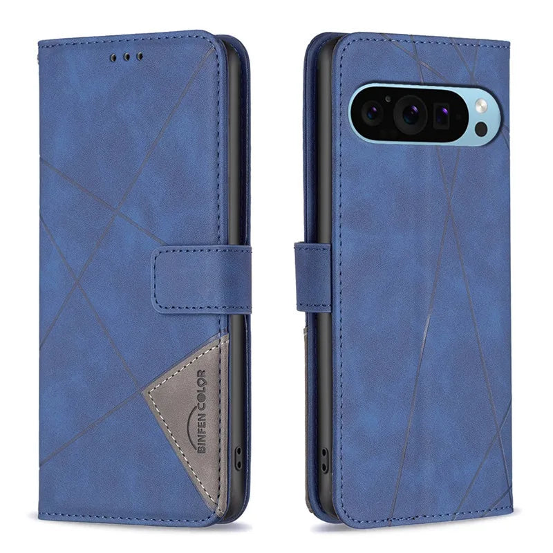 Luxury Leather Phone Case on For Google Pixel 9 Pro XL GGX8B GZC4K GQ57S 7A 8A 7 8 Pixel9 Pro Couqe Magnetic Wallet Flip Cover