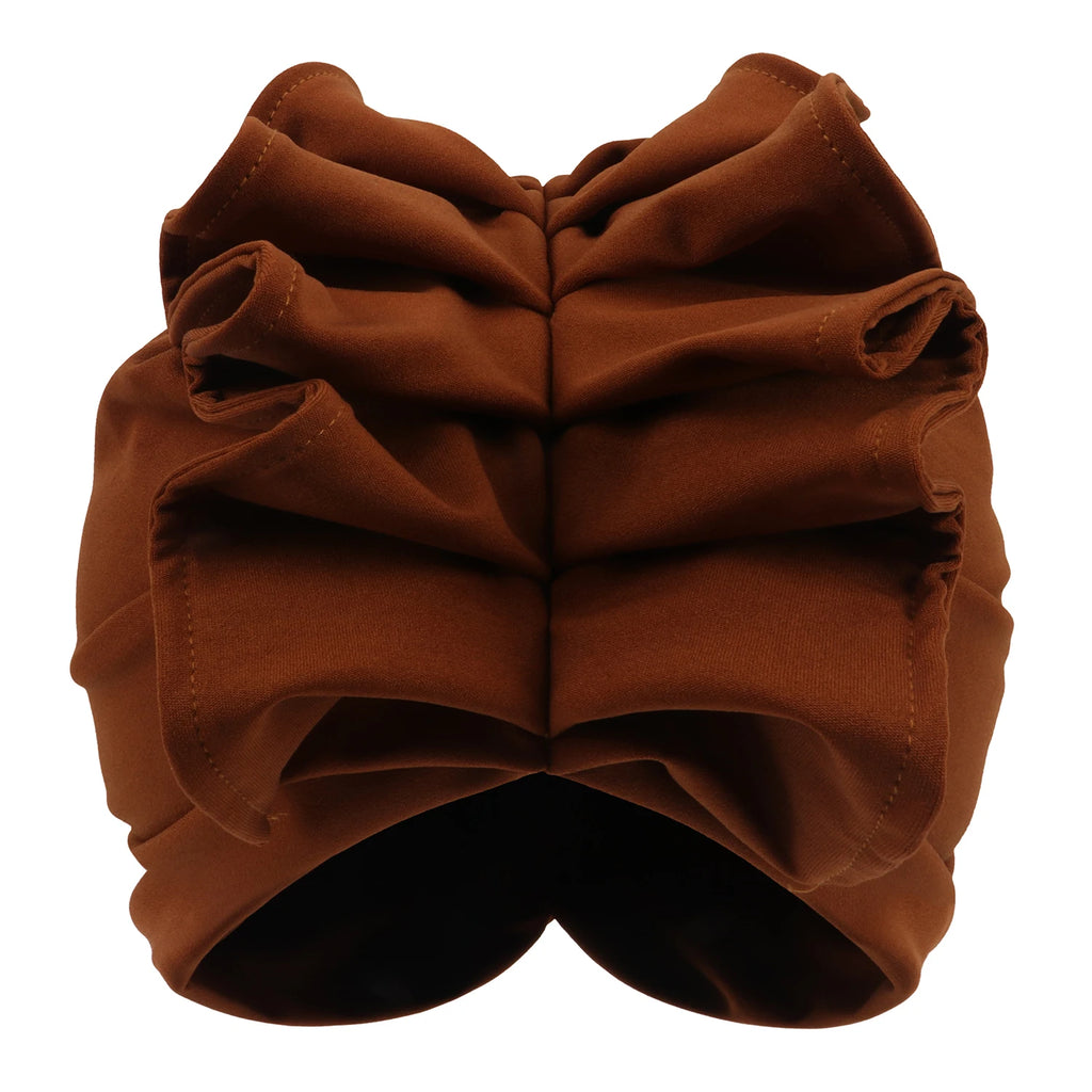 Ruffled Turban Cap for Women