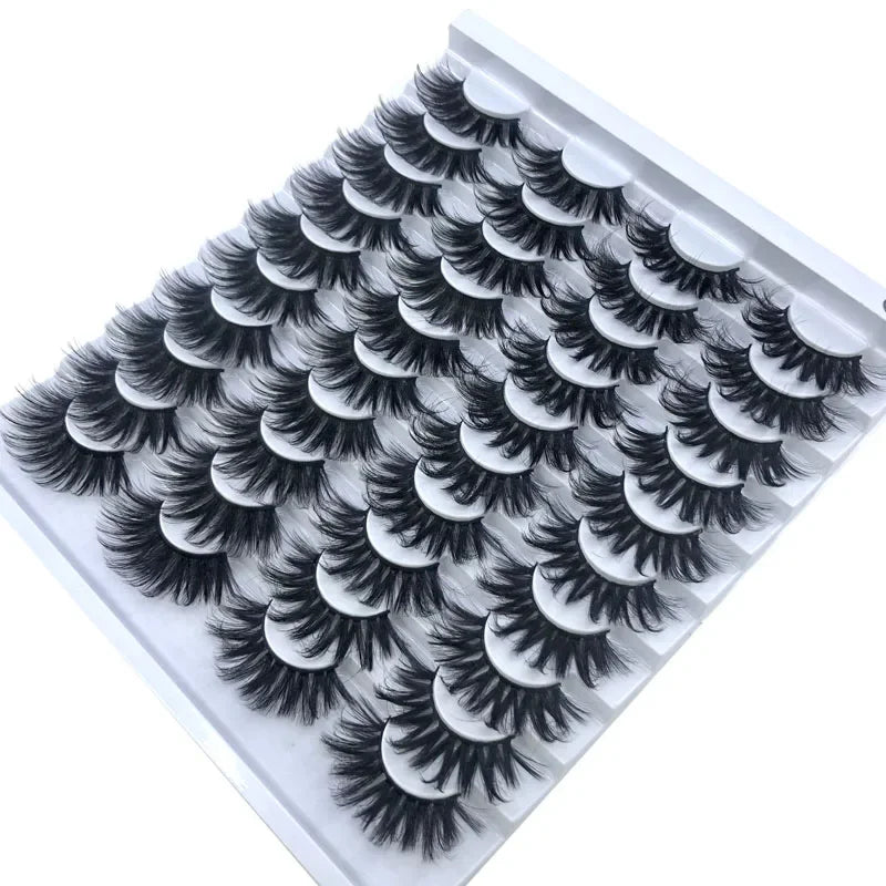 20 pairs 3D Mink Lashes Natural False Eyelashes Dramatic Volume Fake Lashes Makeup Eyelash Extension Silk Eyelashes
