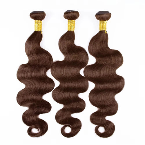 #4 Dark Brown Body Wave Bundles 1/3PCS Human Hair Bundles 18-30 Inches Remy Hair Extensions For Women Brazilian Double Weft Draw