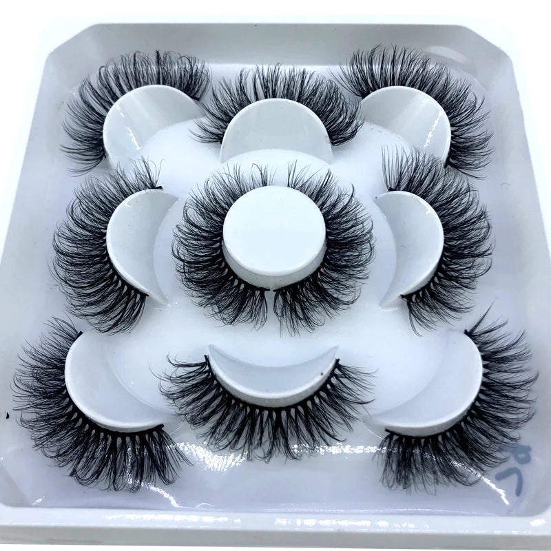 New 5 pairs 8-25mm natural 3D false eyelashes fake lashes makeup kit Mink Lashes extension mink eyelashes maquiagem