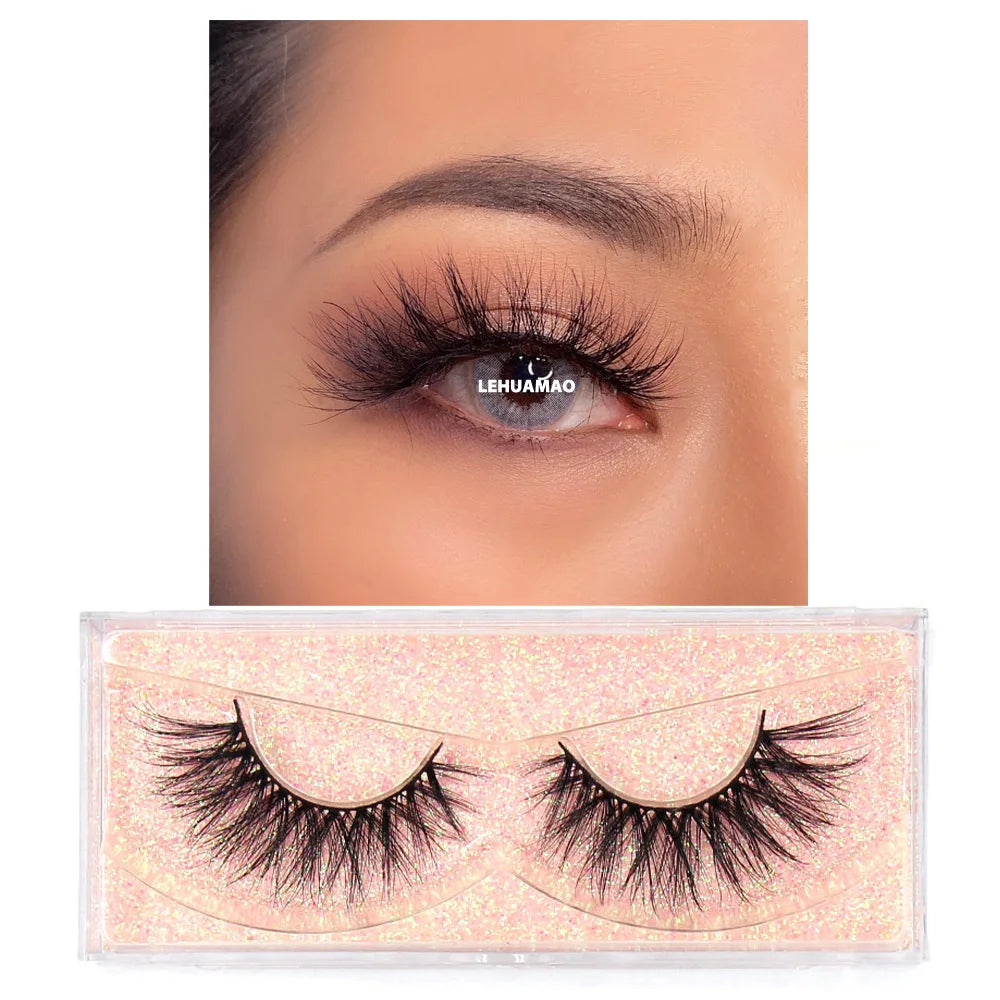 LEHUAMAO Eyelashes 3D Mink Lashes natural mink lashes for daily wear soft lashes Eyelash extension real Eyelash for makeup D103