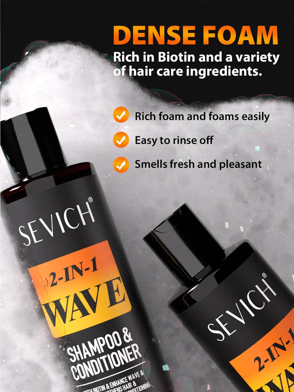 3.53oz Biotin Waves Control Pomade For Men Sevich Sport Strong Hold Wave Hair Gel With Brush Wavy Hair Oil Shampoo Conditioner