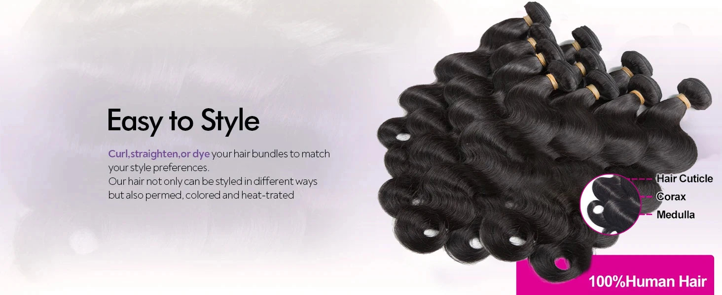 Human Hair Unprocessed Brazilian Virgin Hair Bundles Weave Extensions