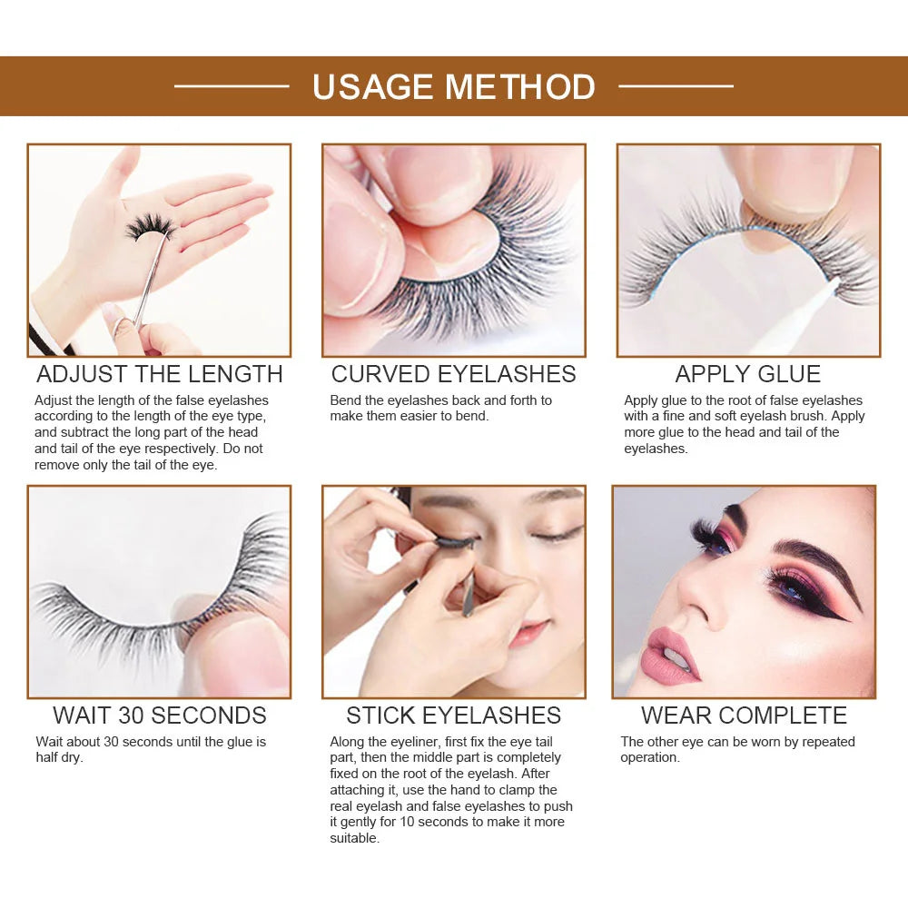 LEHUAMAO Eyelashes 3D Mink Lashes natural mink lashes for daily wear soft lashes Eyelash extension real Eyelash for makeup D103