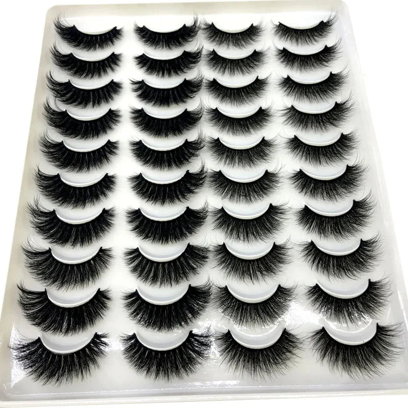20 pairs 3D Mink Lashes Natural False Eyelashes Dramatic Volume Fake Lashes Makeup Eyelash Extension Silk Eyelashes
