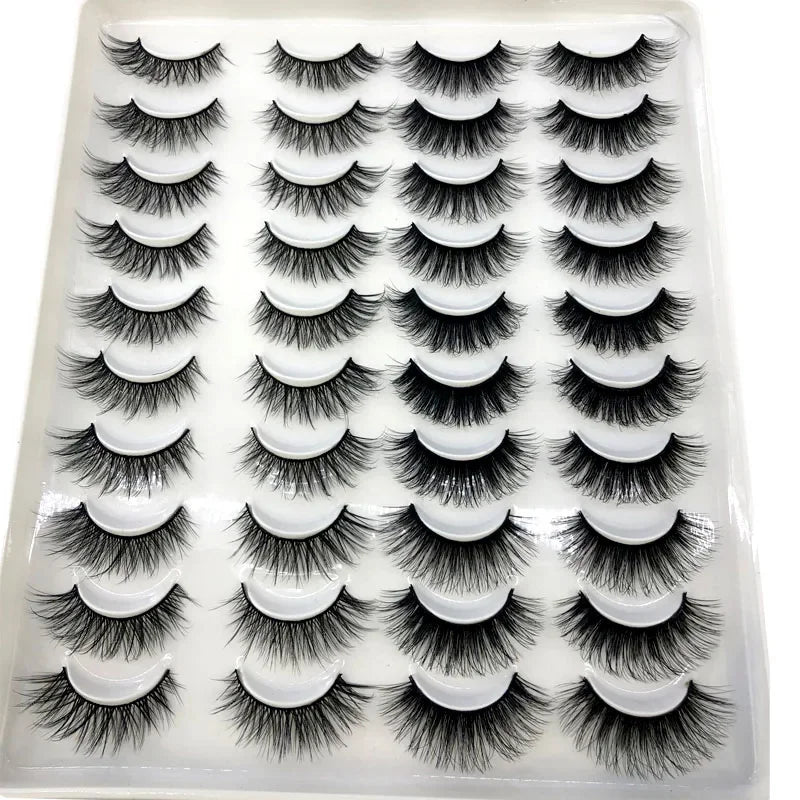 20 pairs 3D Mink Lashes Natural False Eyelashes Dramatic Volume Fake Lashes Makeup Eyelash Extension Silk Eyelashes