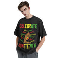 Juneteenth 1865 Black History Month T Shirts Hip Hop Washed Short Sleeve Oversize T-Shirt Men Women Streetwear Summer Tops Tees