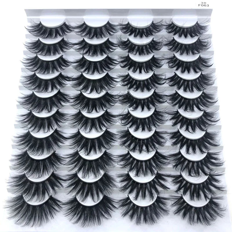 20 pairs 3D Mink Lashes Natural False Eyelashes Dramatic Volume Fake Lashes Makeup Eyelash Extension Silk Eyelashes
