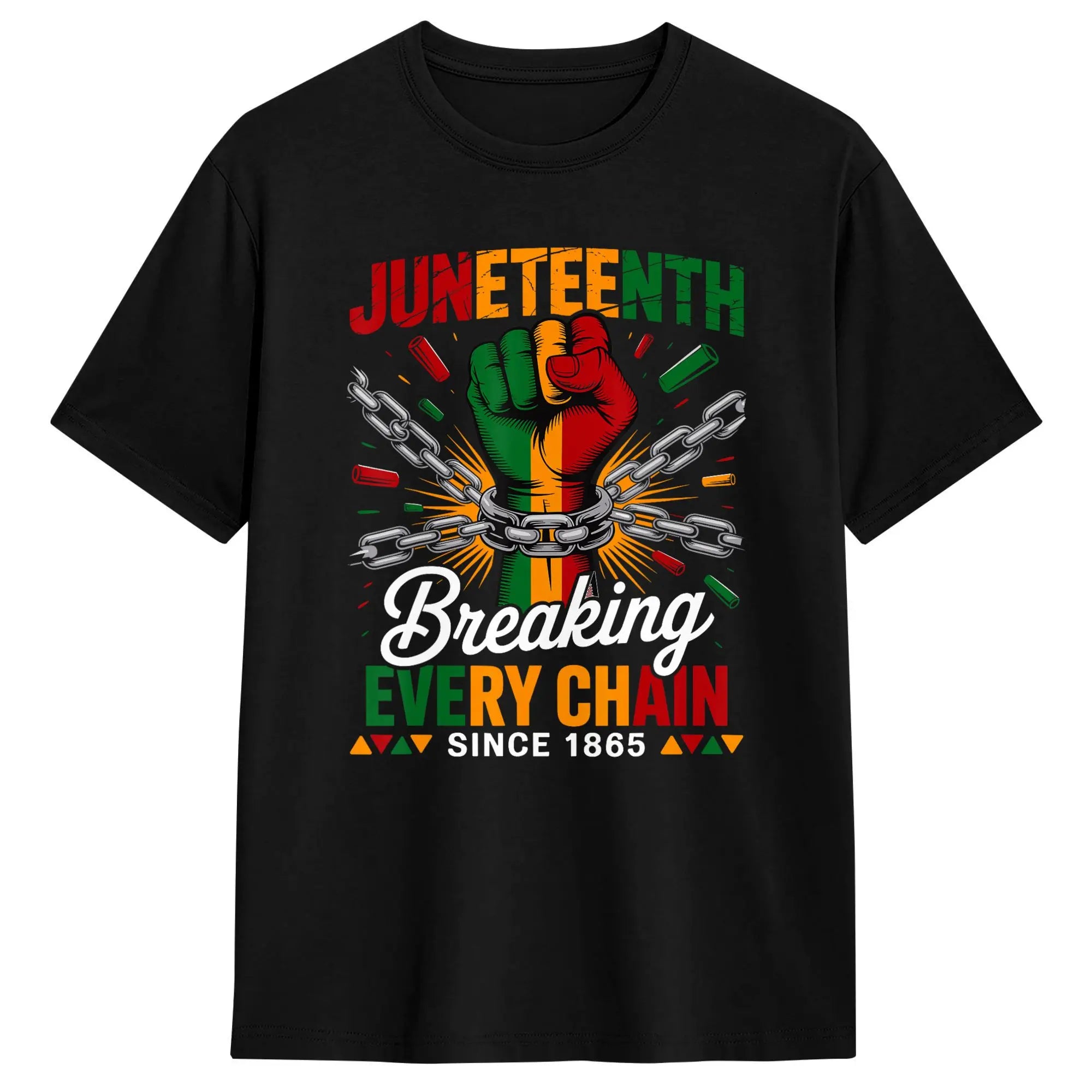 Juneteenth Heart Fists Black History Melanin T Shirt Men's  Cotton Casual T-Shirts Crewneck  Tees Short Sleeve Clothes Gift Idea