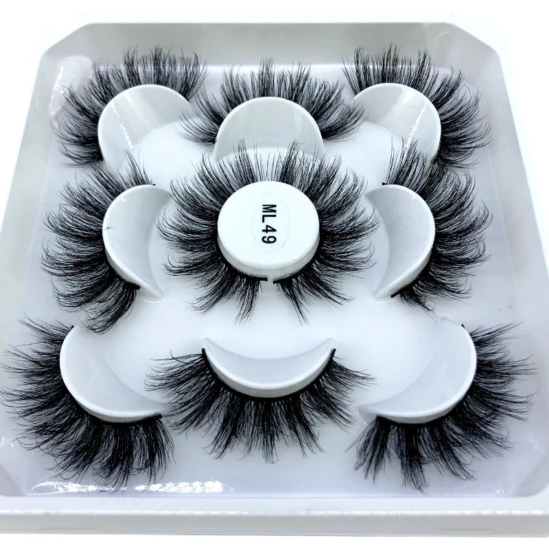 New 5 pairs 8-25mm natural 3D false eyelashes fake lashes makeup kit Mink Lashes extension mink eyelashes maquiagem