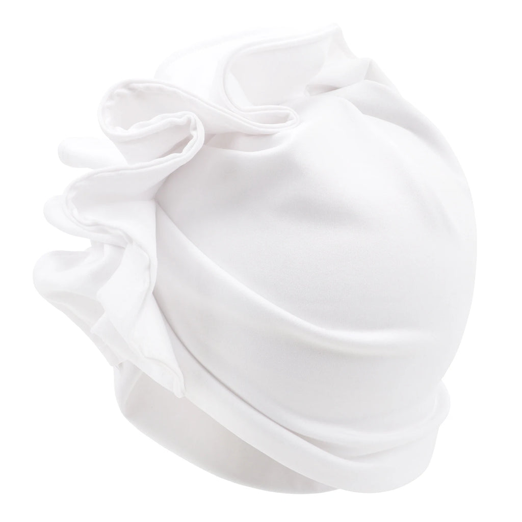 Ruffled Turban Cap for Women