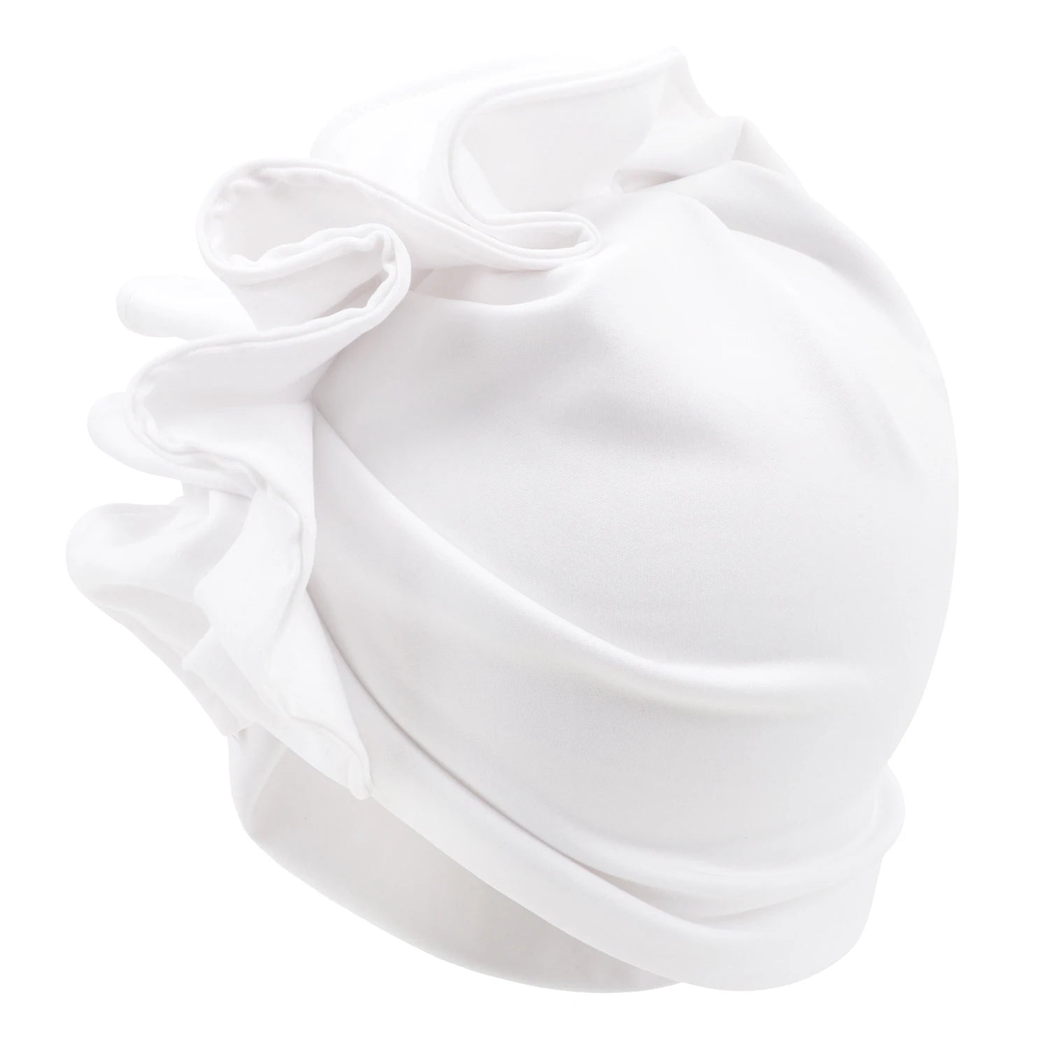 Ruffled Turban Cap for Women