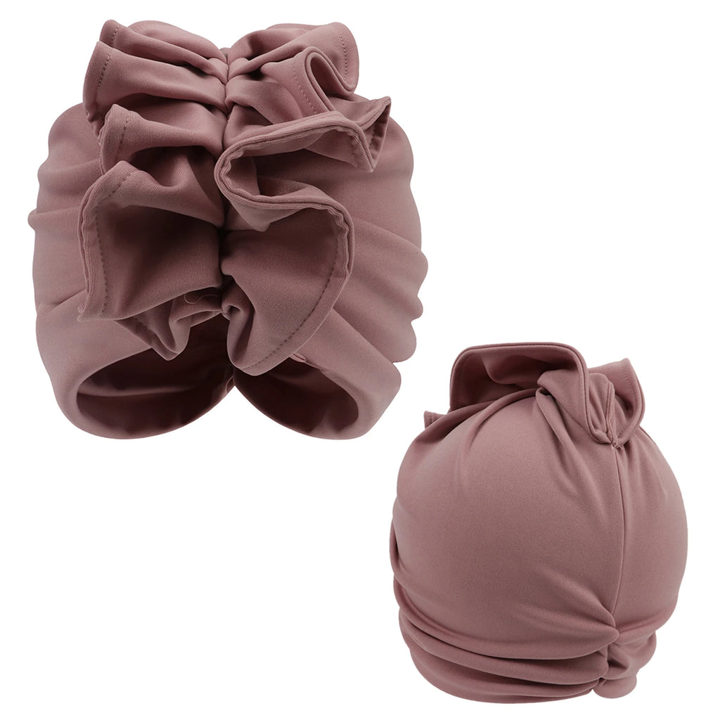Ruffled Turban Cap for Women