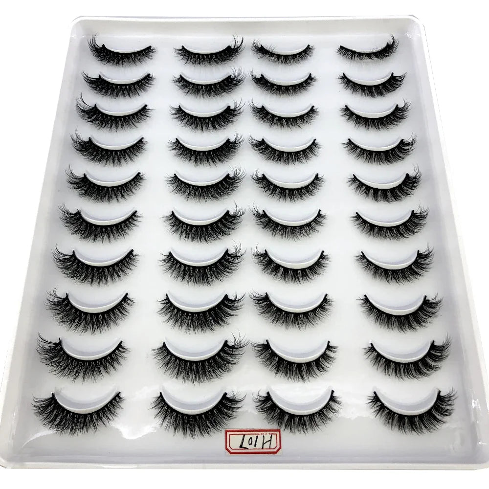 20 pairs 3D Mink Lashes Natural False Eyelashes Dramatic Volume Fake Lashes Makeup Eyelash Extension Silk Eyelashes