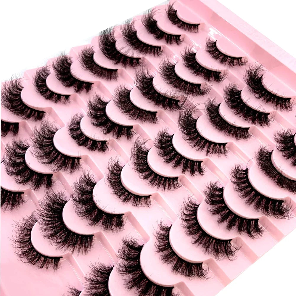 New 20 pairs natural Thick false eyelashes long makeup 6d mink eyelashes eyelash extension mink eyelashes for beauty