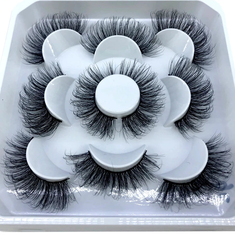 New 5 pairs 8-25mm natural 3D false eyelashes fake lashes makeup kit Mink Lashes extension mink eyelashes maquiagem