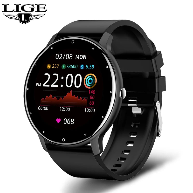 LIGE Fashion Smart Watch Men Sports Fitness Health Monitor New Watches IP67 Waterproof Bluetooth Call For Android ios Smartwatch