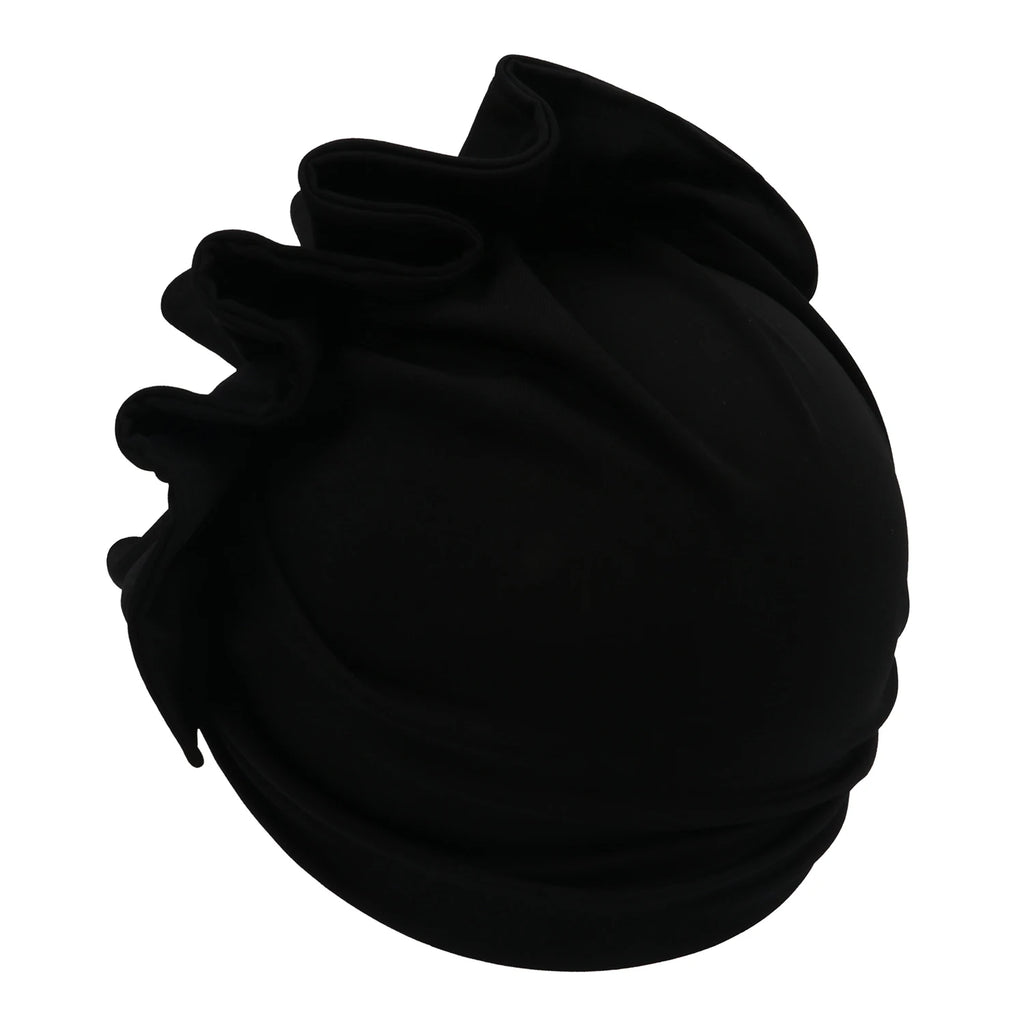 Ruffled Turban Cap for Women