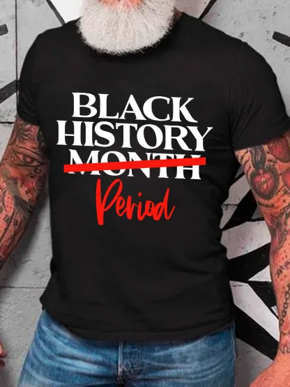 Black History Month Period Men's casual pure Cotton T-Shirt
