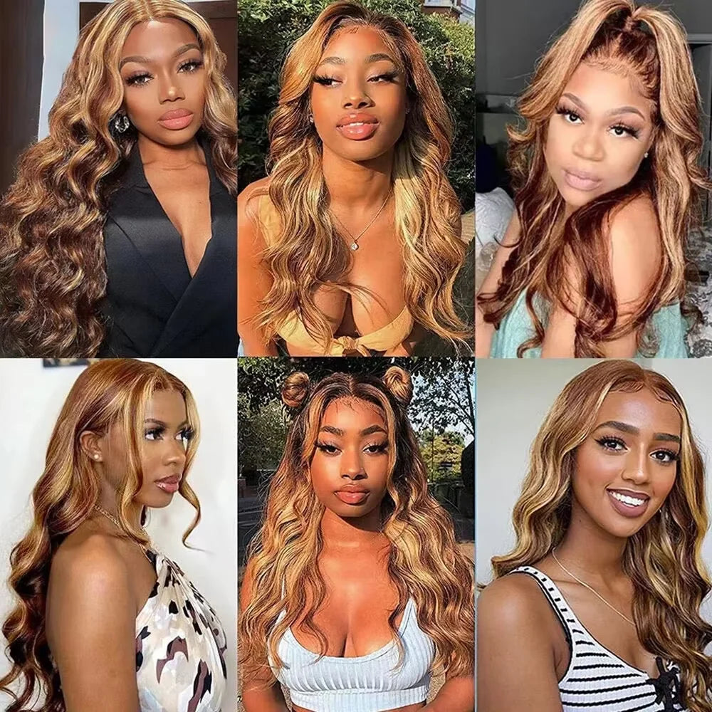 16A Highlight Ombre Body Wave Bundles Human Hair Unprocessed Brazilian Colored 1 3 4 5Pcs Raw Hair Bundles Weave Extensions