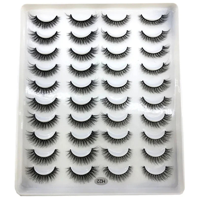 20 pairs 3D Mink Lashes Natural False Eyelashes Dramatic Volume Fake Lashes Makeup Eyelash Extension Silk Eyelashes