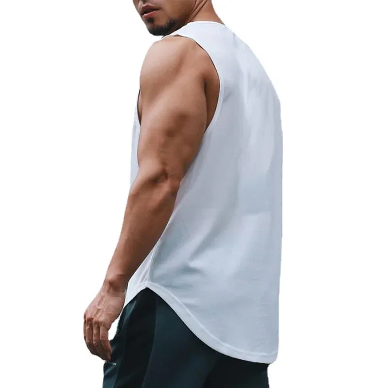 Men Running Vest Gym Tank Tops Quick-drying Fitness Clothing Loose Bodybuilding Sleeveless Shirt Basketball Small mesh Singlets