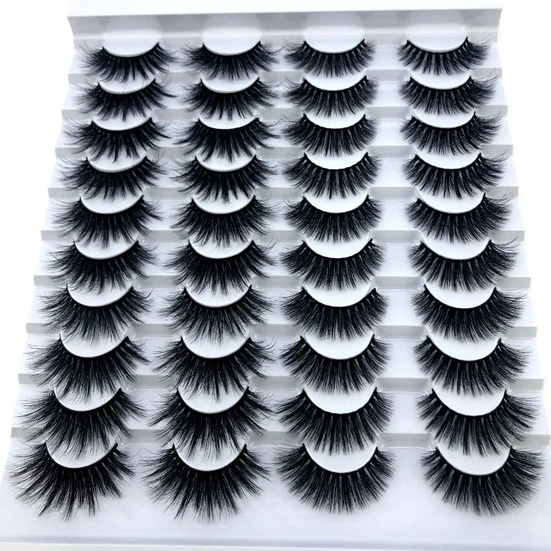 20 pairs 3D Mink Lashes Natural False Eyelashes Dramatic Volume Fake Lashes Makeup Eyelash Extension Silk Eyelashes