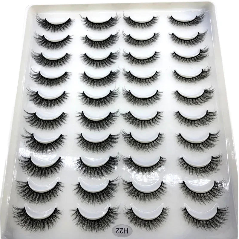 20 pairs 3D Mink Lashes Natural False Eyelashes Dramatic Volume Fake Lashes Makeup Eyelash Extension Silk Eyelashes