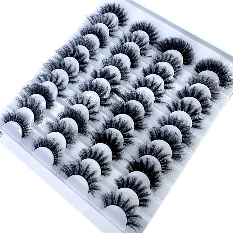 20 pairs 3D Mink Lashes Natural False Eyelashes Dramatic Volume Fake Lashes Makeup Eyelash Extension Silk Eyelashes