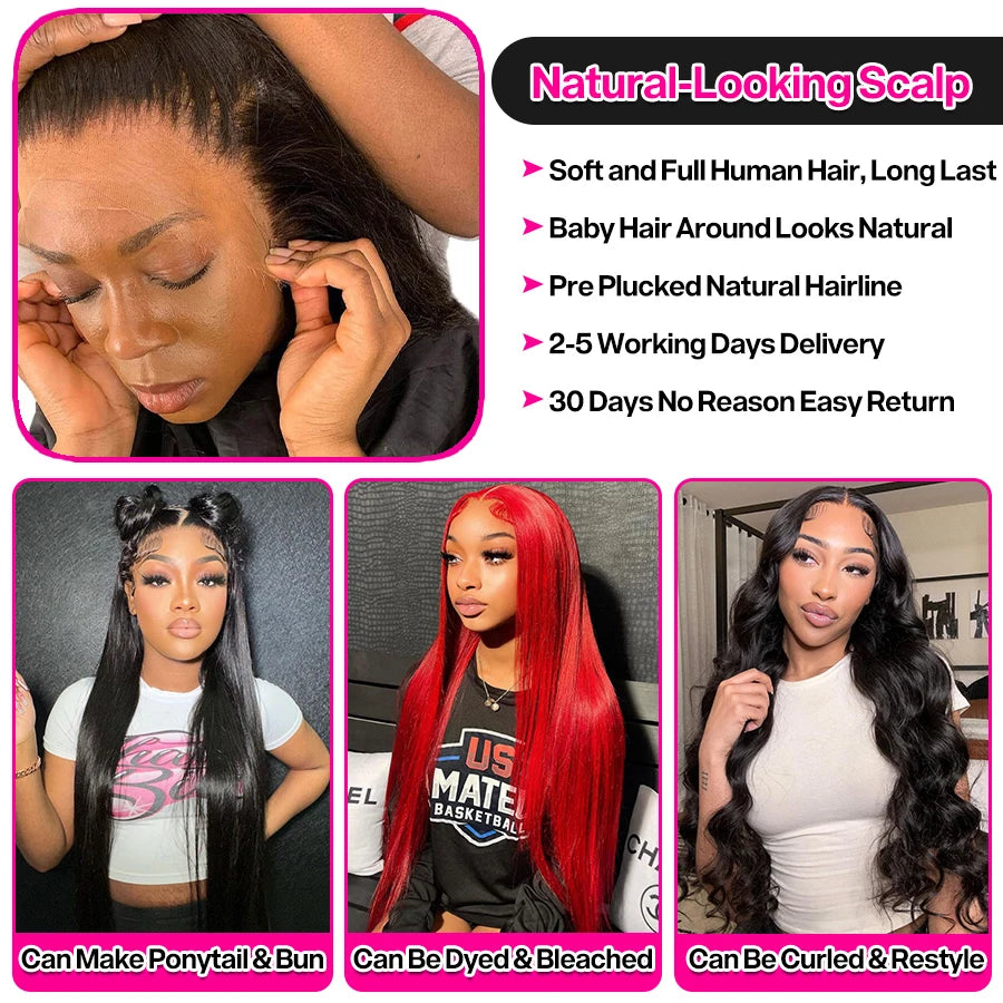13x6 Bone Straight Lace Front Wig 30 40 Inch Lace Front Human Hair Wigs For Women 13x4 Brazilian Hair Glueless wigs Human Hair