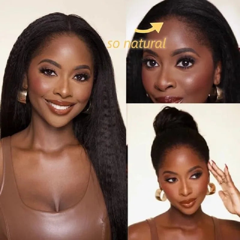 Kinky Straight Feather Crochet Human Hair Extensions | Knotless Boho Braids