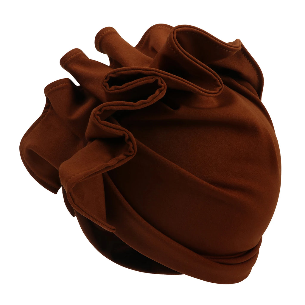 Ruffled Turban Cap for Women
