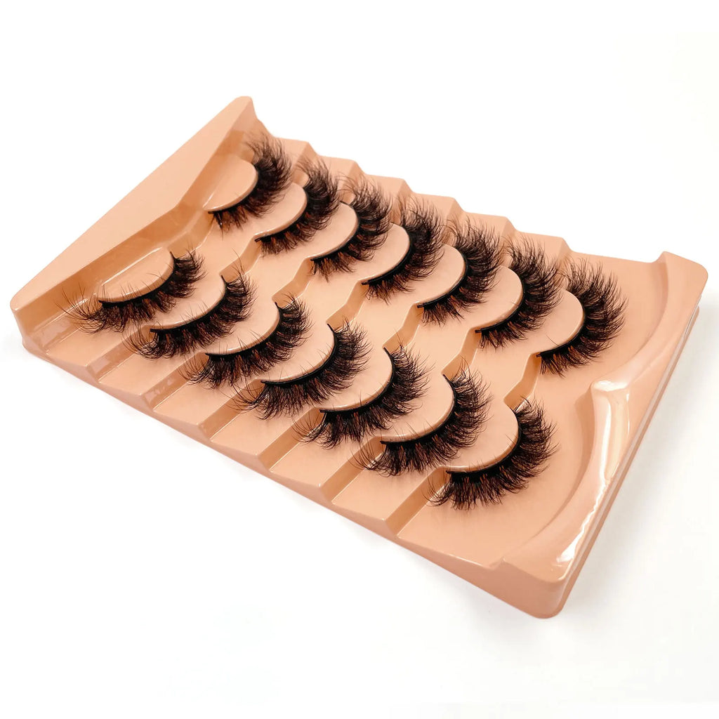 New 7 pairs of thick, 3D simulation mink fur fake eyelashesshort, dramatic fake eyelashes  wholesale full line fake eyelash make