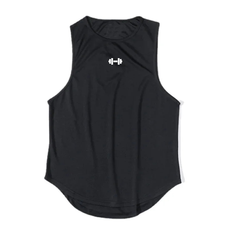 Men Running Vest Gym Tank Tops Quick-drying Fitness Clothing Loose Bodybuilding Sleeveless Shirt Basketball Small mesh Singlets