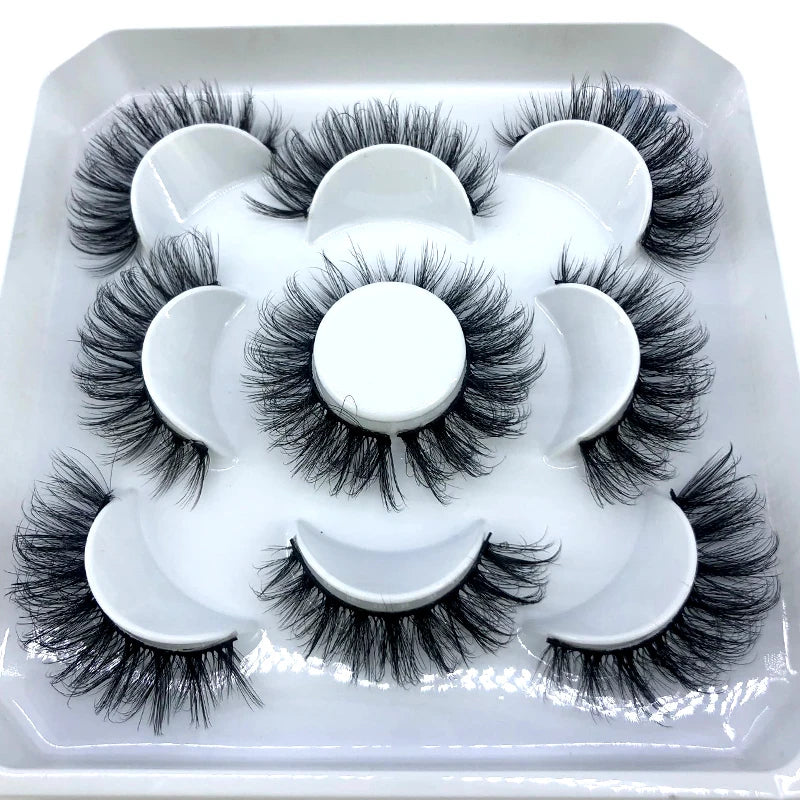 New 5 pairs 8-25mm natural 3D false eyelashes fake lashes makeup kit Mink Lashes extension mink eyelashes maquiagem