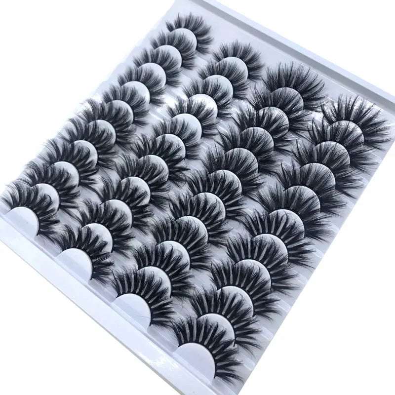 20 pairs 3D Mink Lashes Natural False Eyelashes Dramatic Volume Fake Lashes Makeup Eyelash Extension Silk Eyelashes