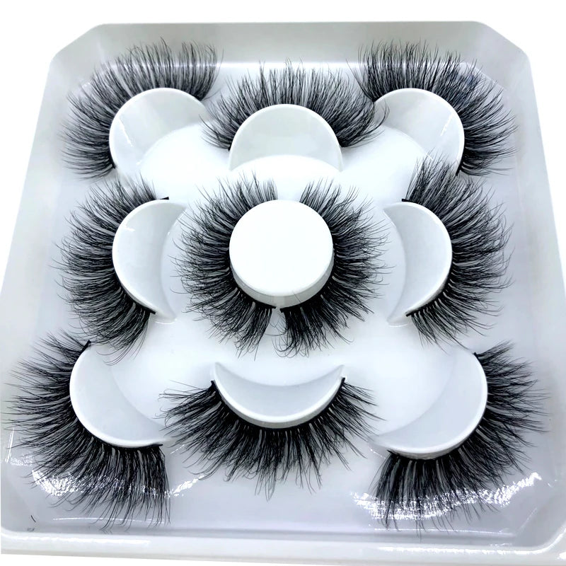 New 5 pairs 8-25mm natural 3D false eyelashes fake lashes makeup kit Mink Lashes extension mink eyelashes maquiagem