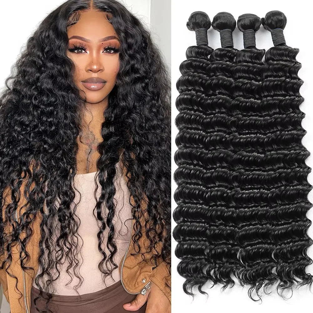 Deep Wave Natural Color Human Hair Bundles