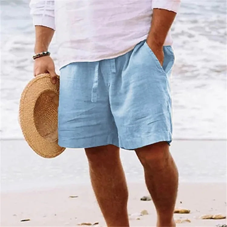 2025 Linen fabric summer Sports Shorts Men Beaching Shorts pocket Bodybuilding Sweatpants Fitness Jogger Running Gyms Men Shorts
