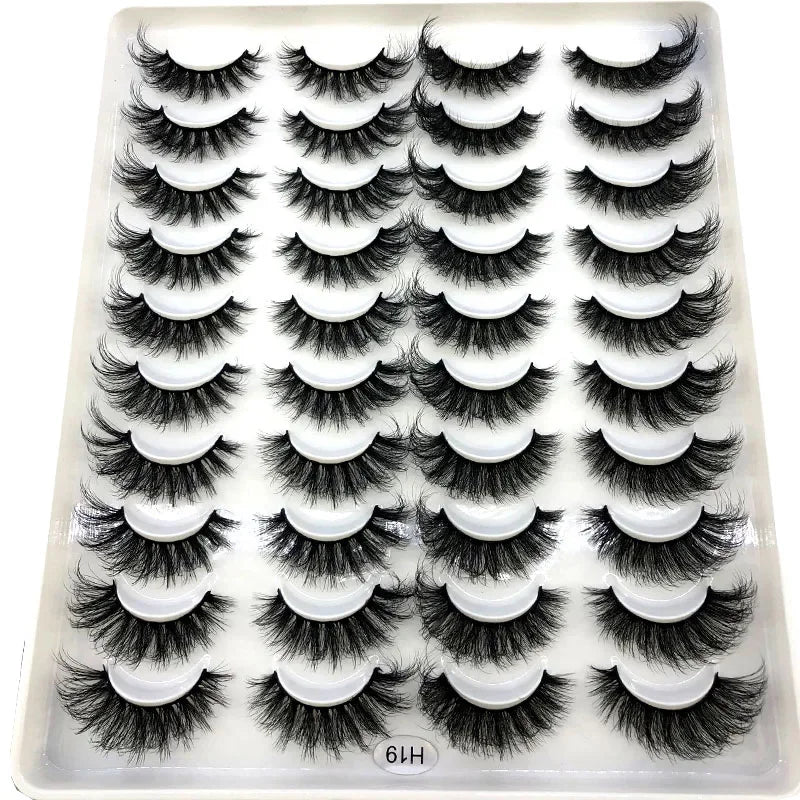 20 pairs 3D Mink Lashes Natural False Eyelashes Dramatic Volume Fake Lashes Makeup Eyelash Extension Silk Eyelashes