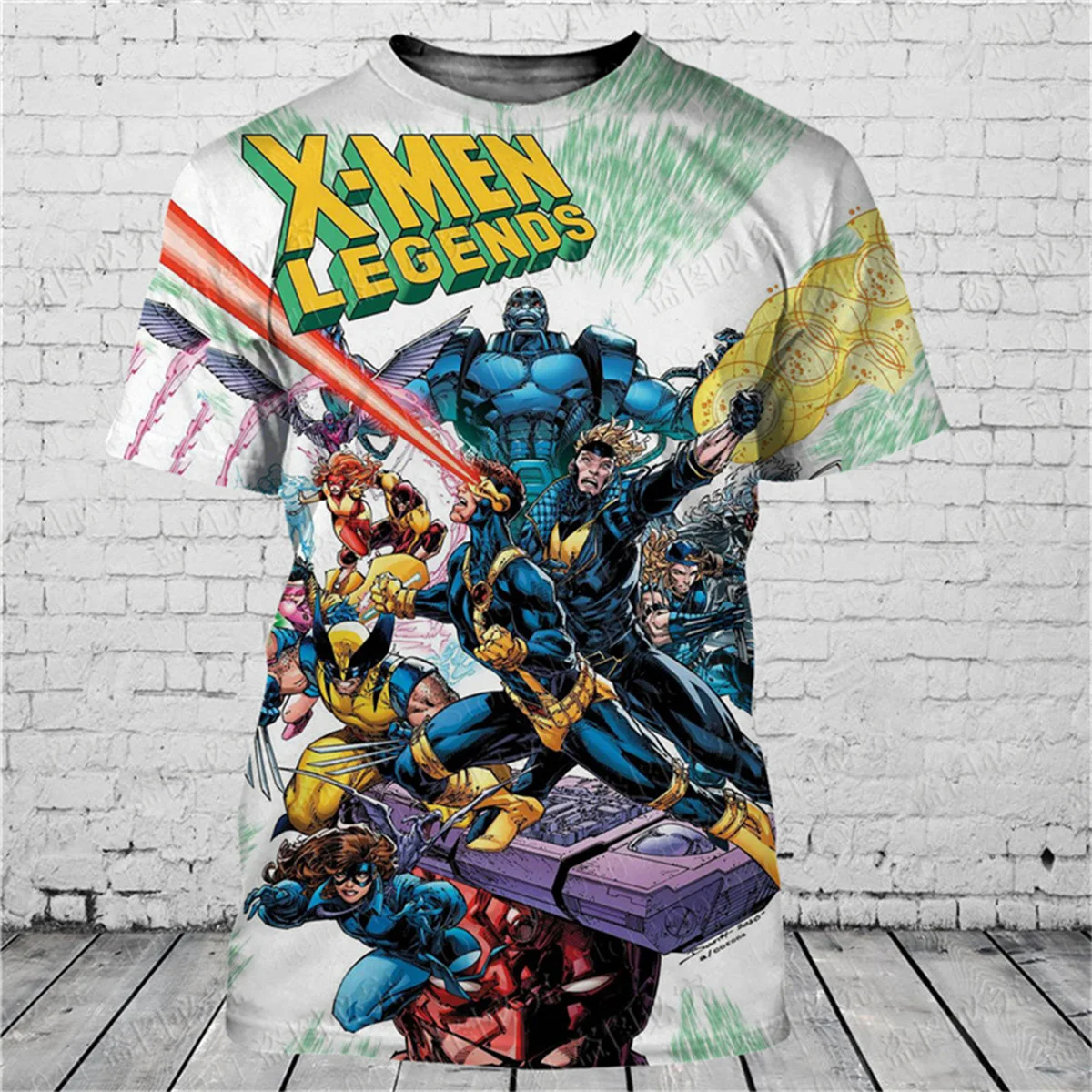 Fashionable men's 3D T-shirt with popular cartoon character print summer short sleeved loose and eye-catching