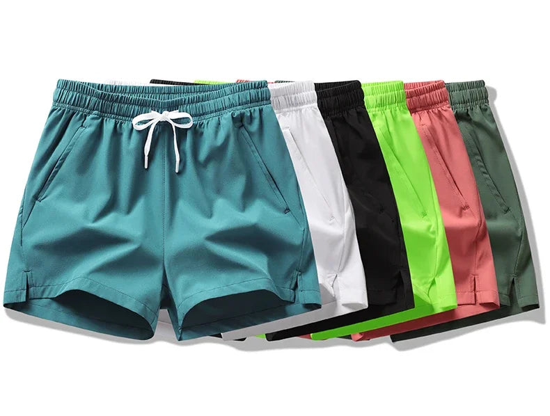 New Mens Sports Casual Sweatpants Summer Shorts Pockets Basic Solid Color Lightweight Pants Jogging Beach Shorts Streetwear Men