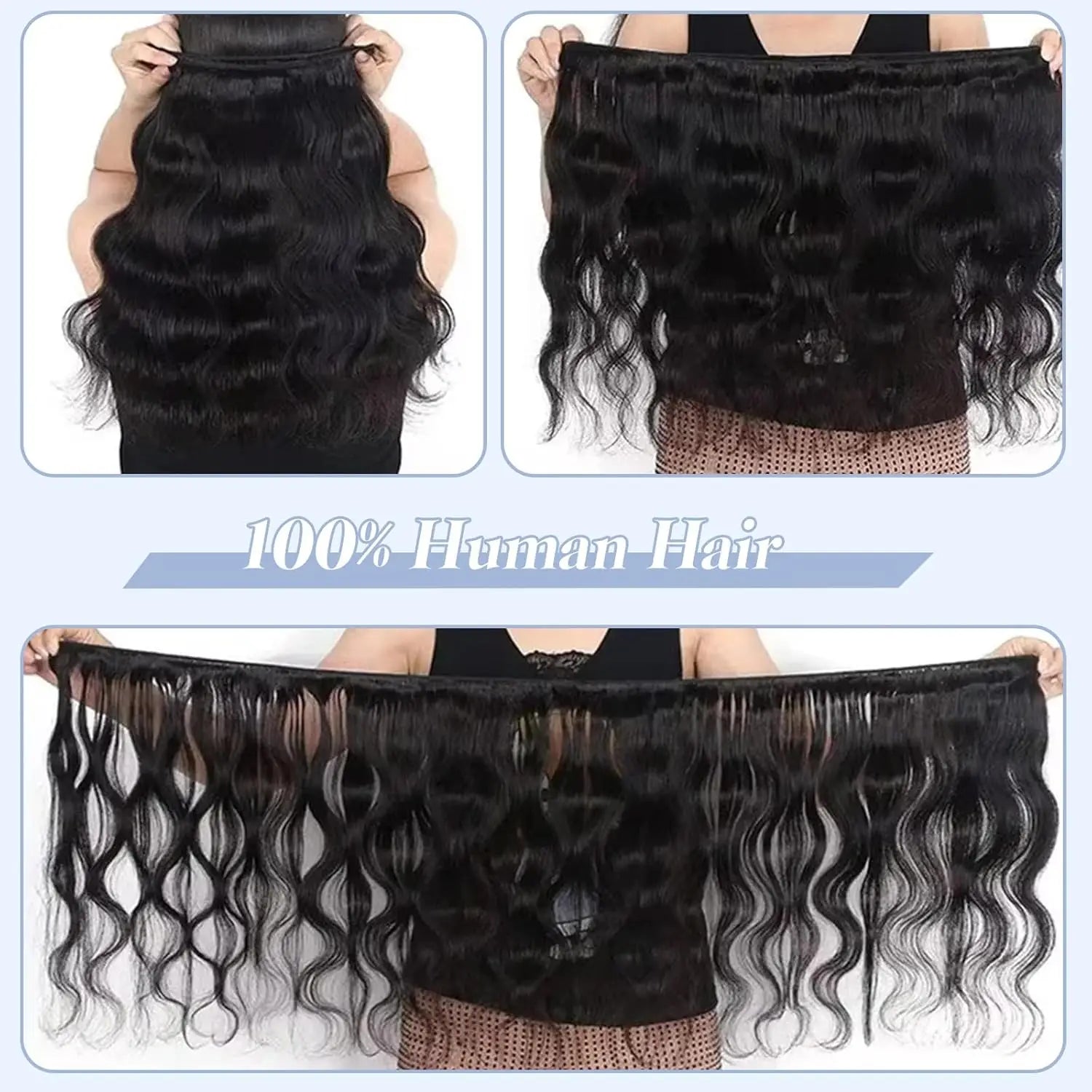 Human Hair Unprocessed Brazilian Virgin Hair Bundles Weave Extensions