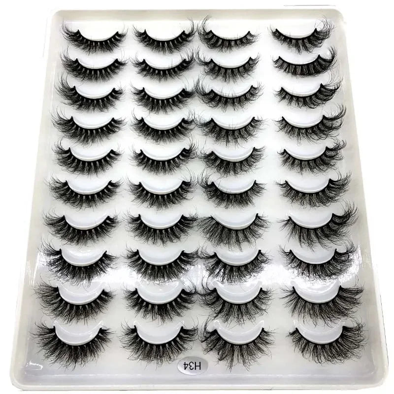 20 pairs 3D Mink Lashes Natural False Eyelashes Dramatic Volume Fake Lashes Makeup Eyelash Extension Silk Eyelashes