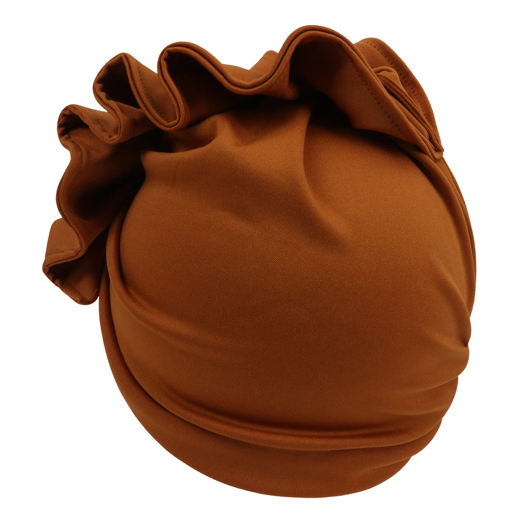Ruffled Turban Cap for Women