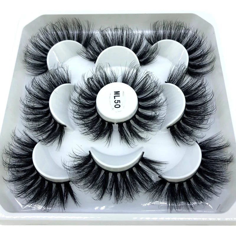 New 5 pairs 8-25mm natural 3D false eyelashes fake lashes makeup kit Mink Lashes extension mink eyelashes maquiagem