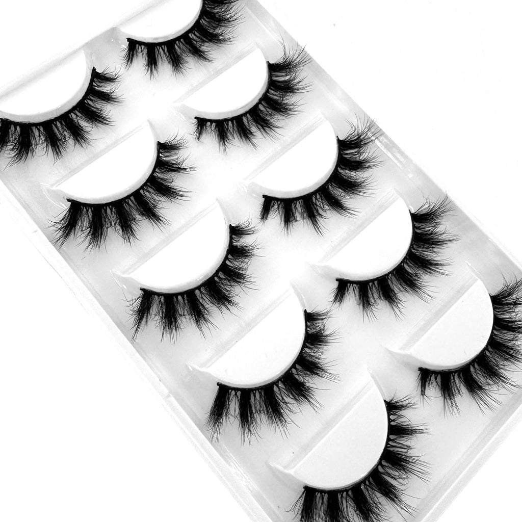 5 Pairs Natural Long False Eyelash Fake Lashes Long Makeup 3d Mink Lashes Extension Eyelash Reusable Mink Eyelashes for Beauty